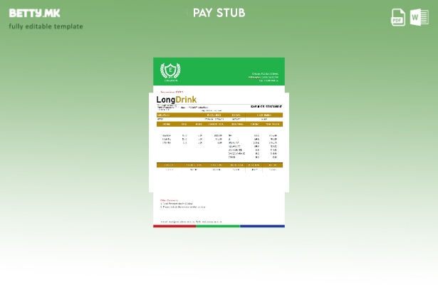 Модерен стил Шаблон за платен список на компанијата LongDrink